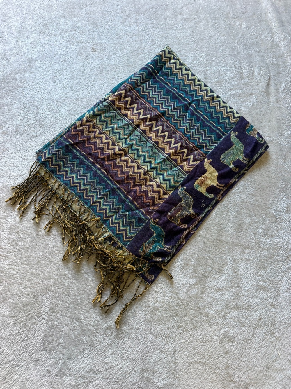 Pashmina Paisley & Chevron Multicolor Fringe Scarf - Women Accessories